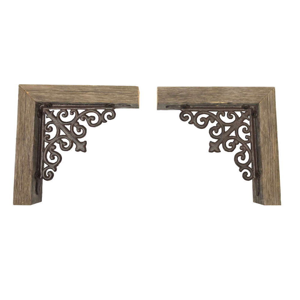 Picture of HomeRoots 379889 Weathered Gray Corbels - Set of 2
