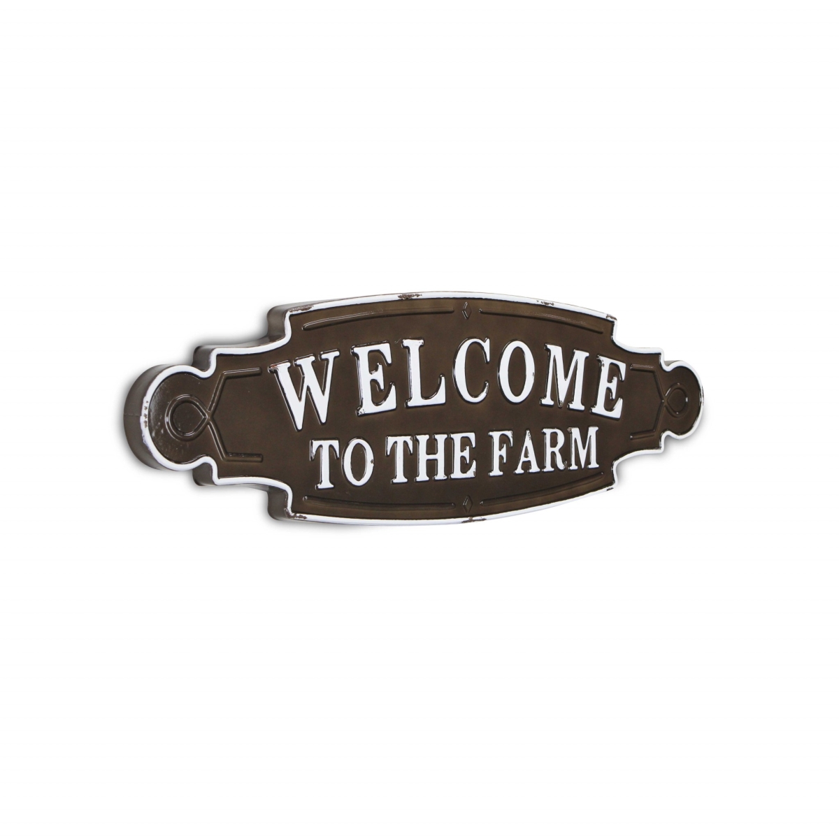 379842 Welcome to the Farm Lacquered Black & White Metal Wall Art