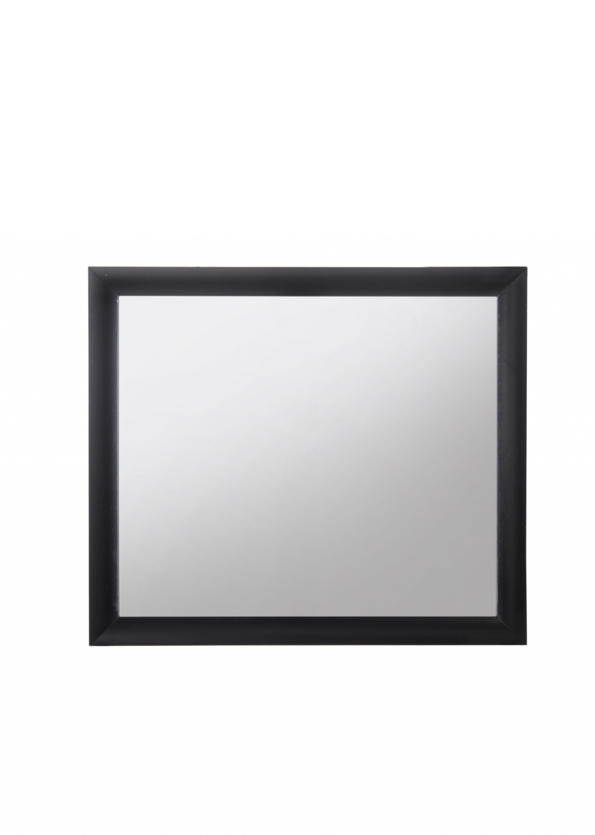 35 x 39 x 1 in. Contemporary Wood Framed Mirror, Black