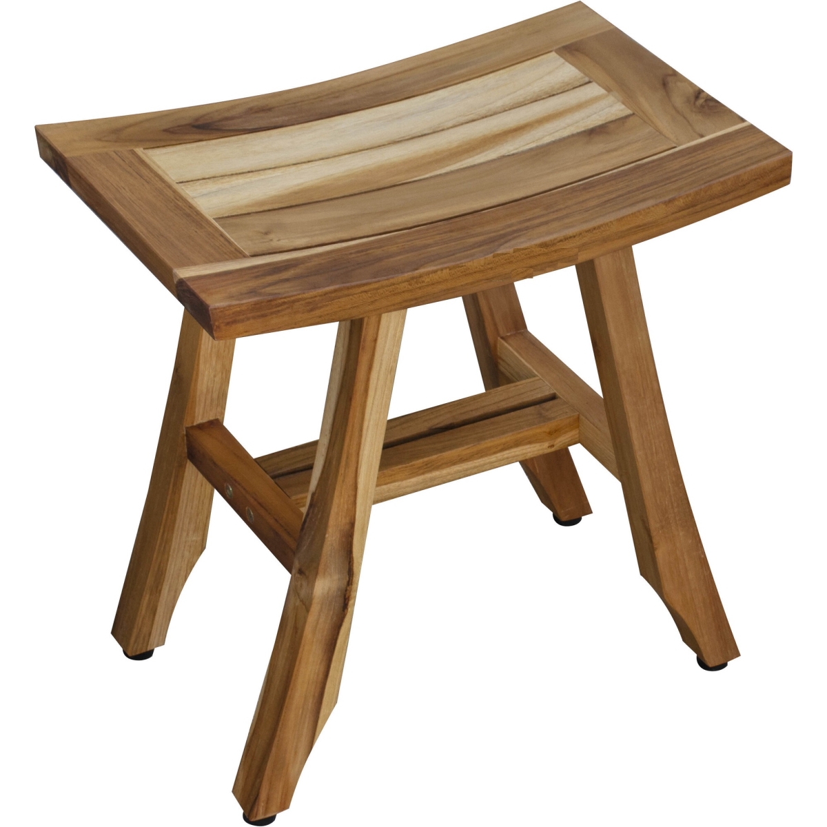 Picture of HomeRoots Furniture 376745 Compact Rectangular Teak Shower or Outdoor Bench - Natural Finish - 18 x 12 x 18 in.
