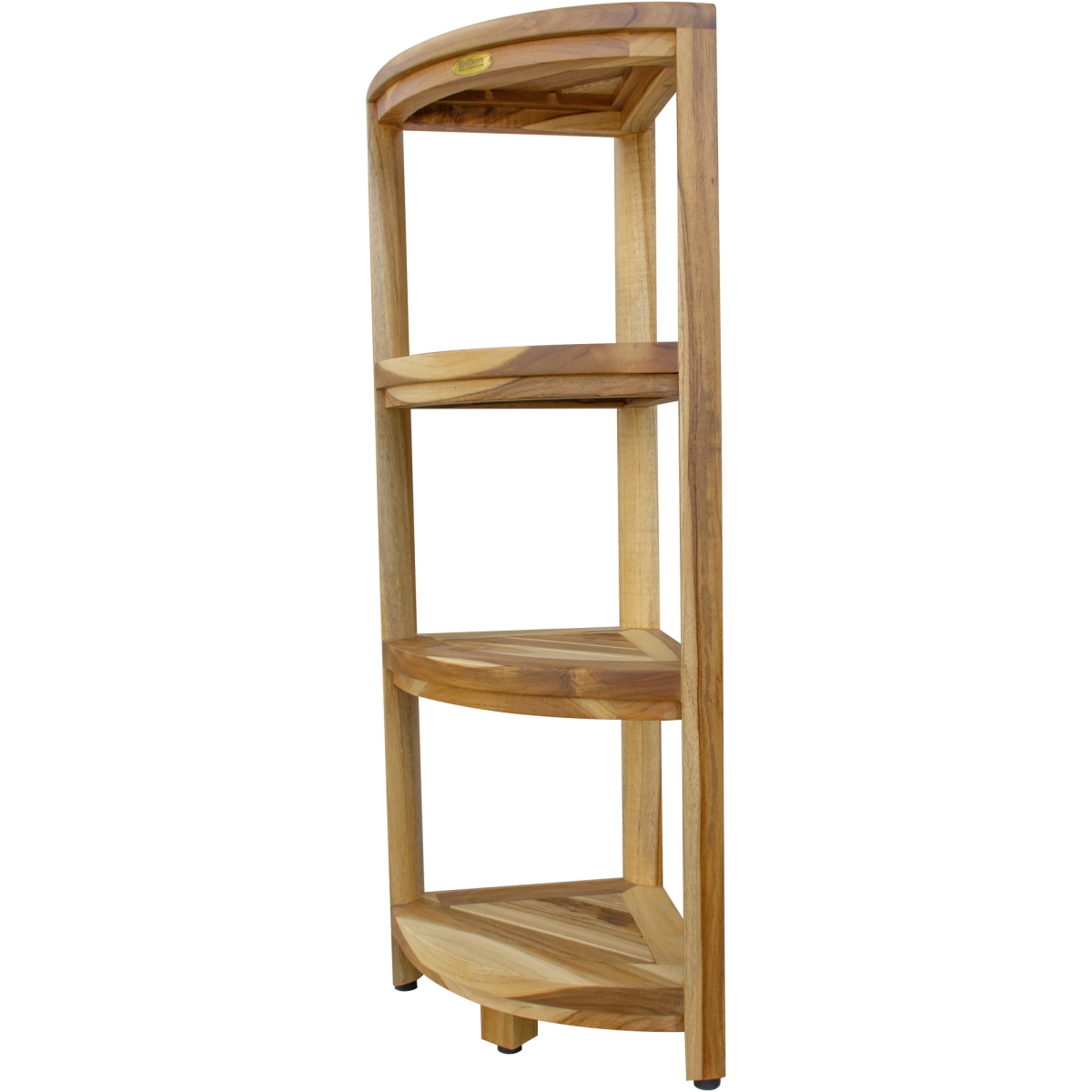 376735 Teak Four Tier Corner Shelf in Natural Finish
