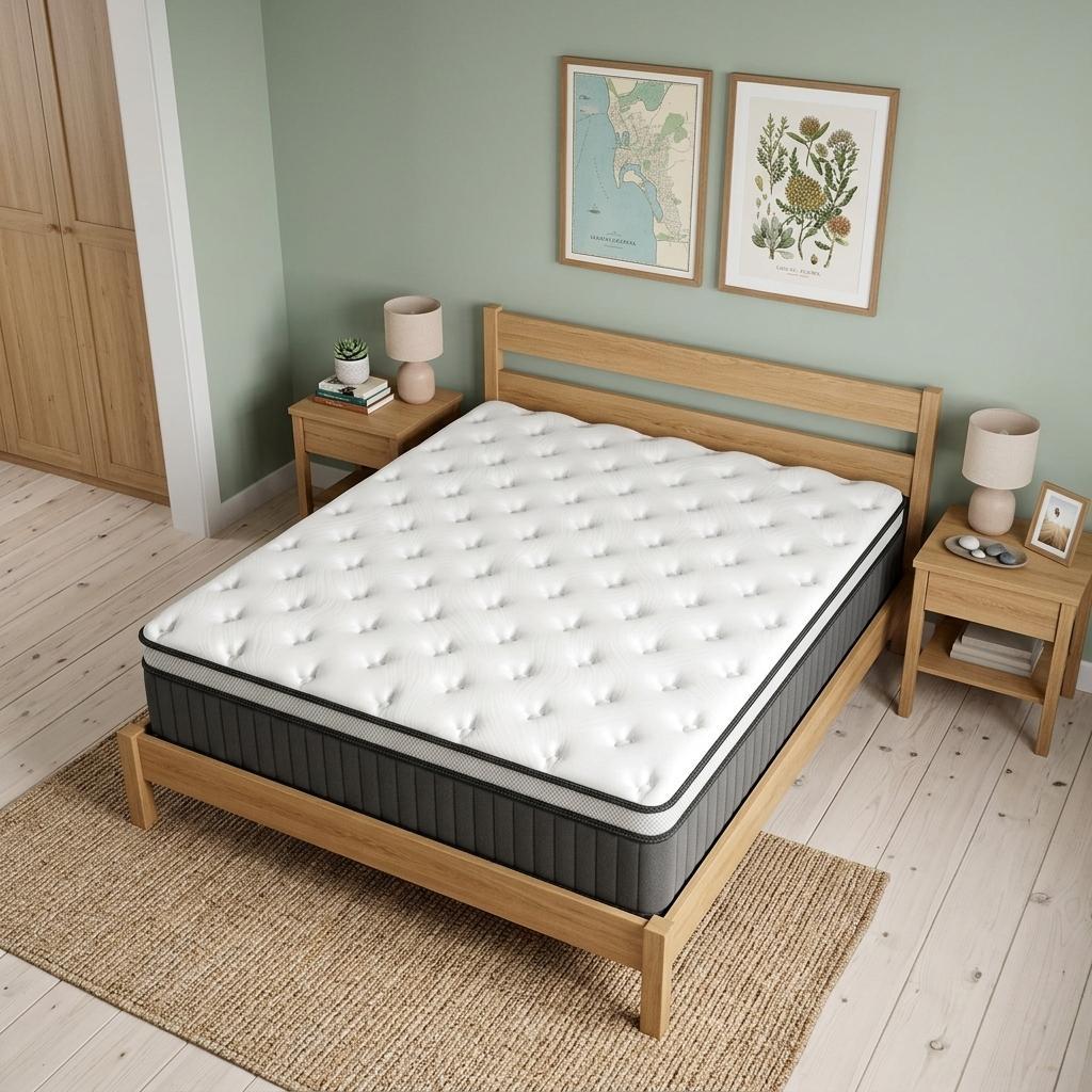 748778 14 in. King Size Memory Foam Medium Euro Top Hybrid Mattress