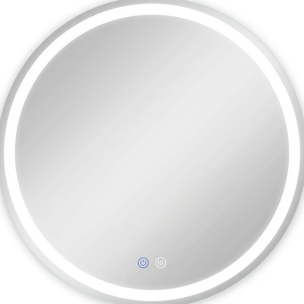723835 28 in. Round Lighted Frameless Anti Fog Bathroom Vanity Mirror