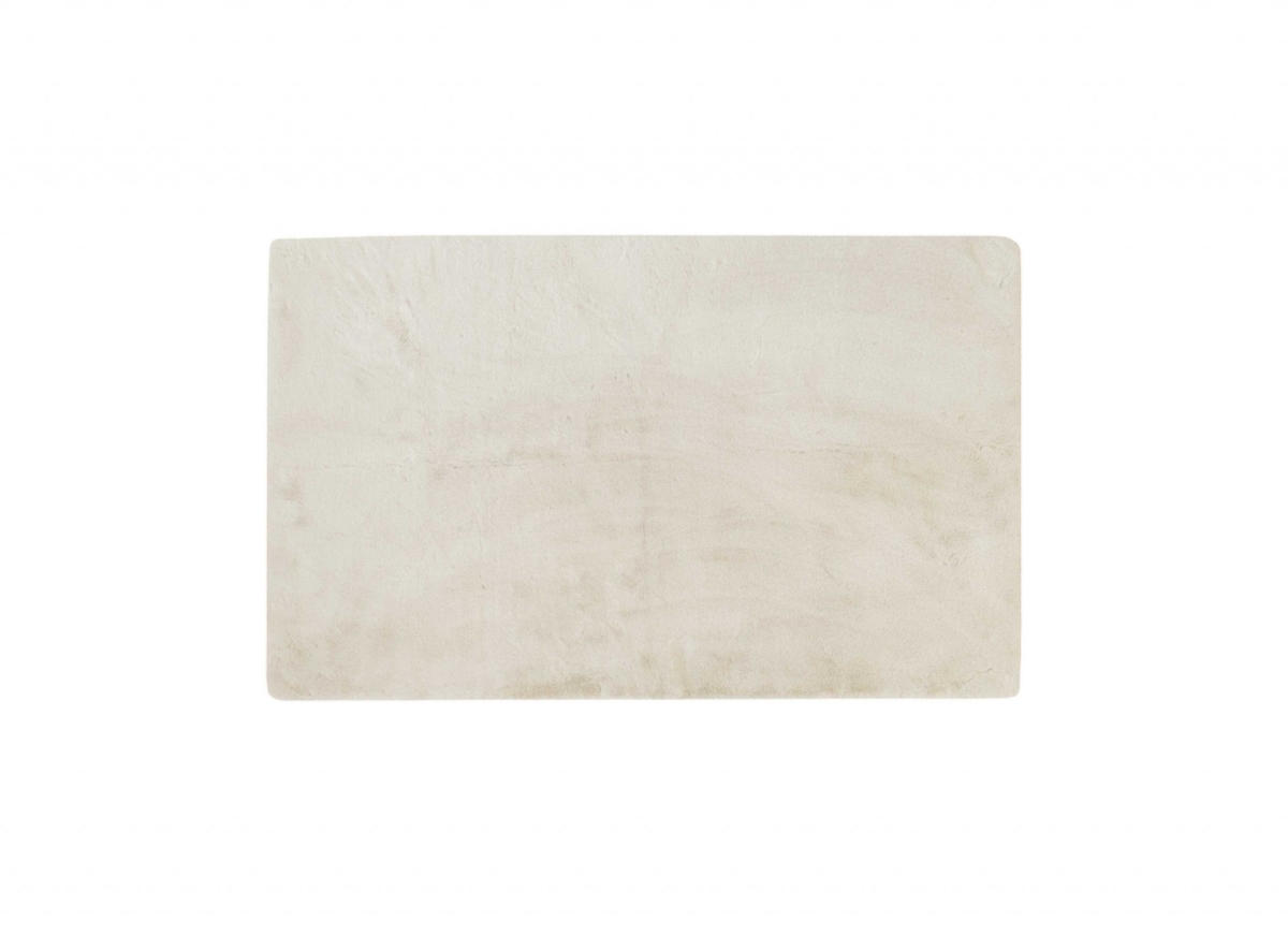 3 x 5 ft. Luxe Faux Rabbit Fur Rectangular Rug, Ivory - 60 x 36 x 1 in.