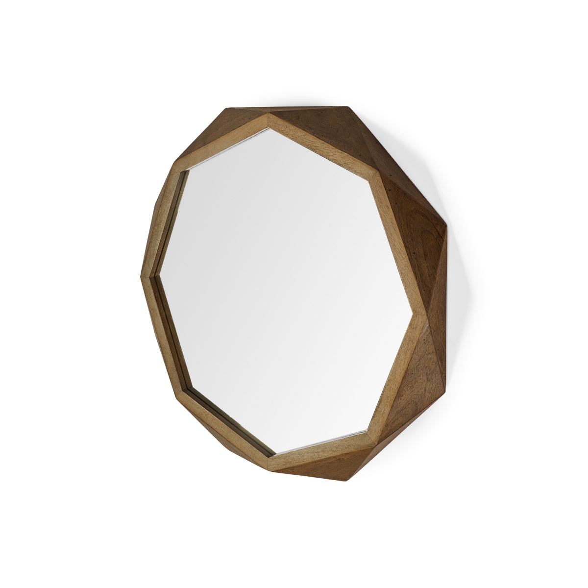 376397 32 in. Octagon Wooden Frame Wall Mirror