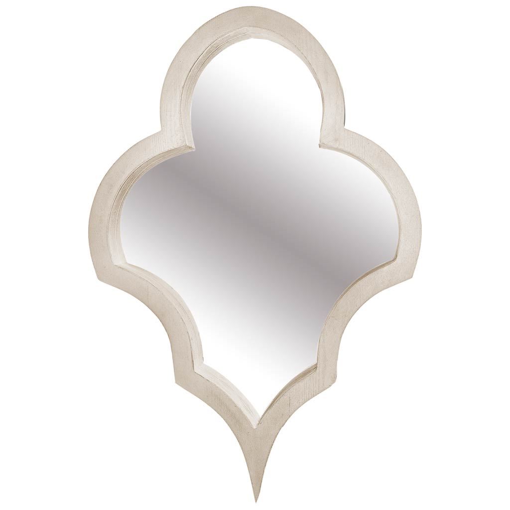 376374 Wood Frame Wall Mirror, White