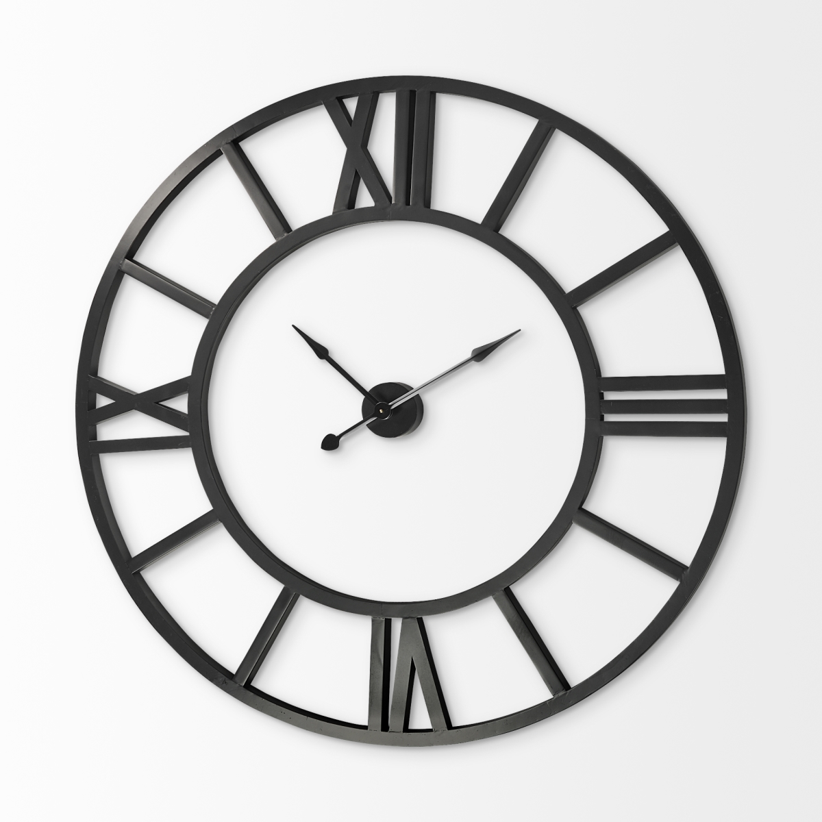 376239 54 in. Round XL Industrial Style Wall Clock with Open Face Desing