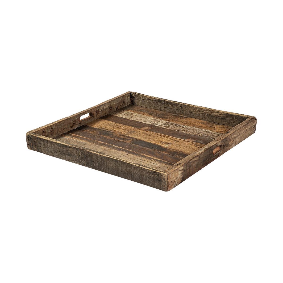 Natural Brown Reclaimed Wood with Grains & Knots Highlight Tray