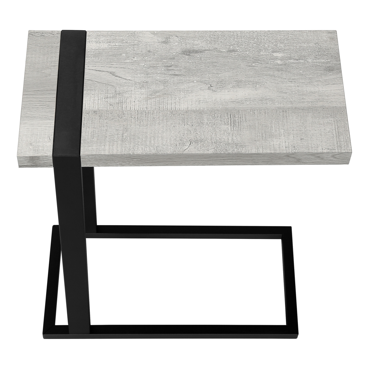 489723 25 in. Gray & Black Distressed Wood & Iron End Table