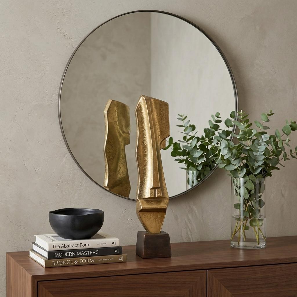 738101 21 in. Gold & Bronze Aluminum Hand Painted Statue