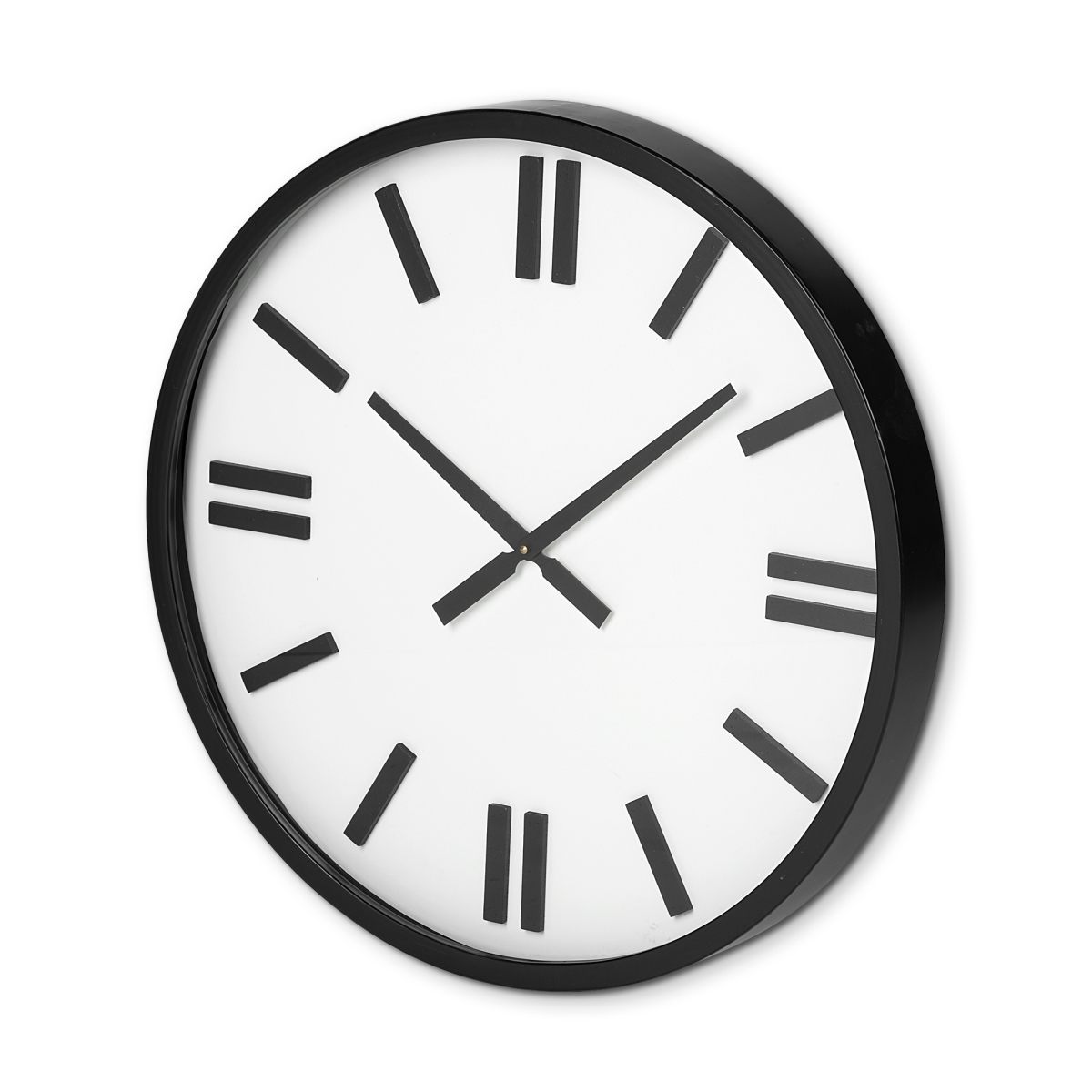 24 Round Large Modern Wall Clock with White Face & Non-Numarical Number
