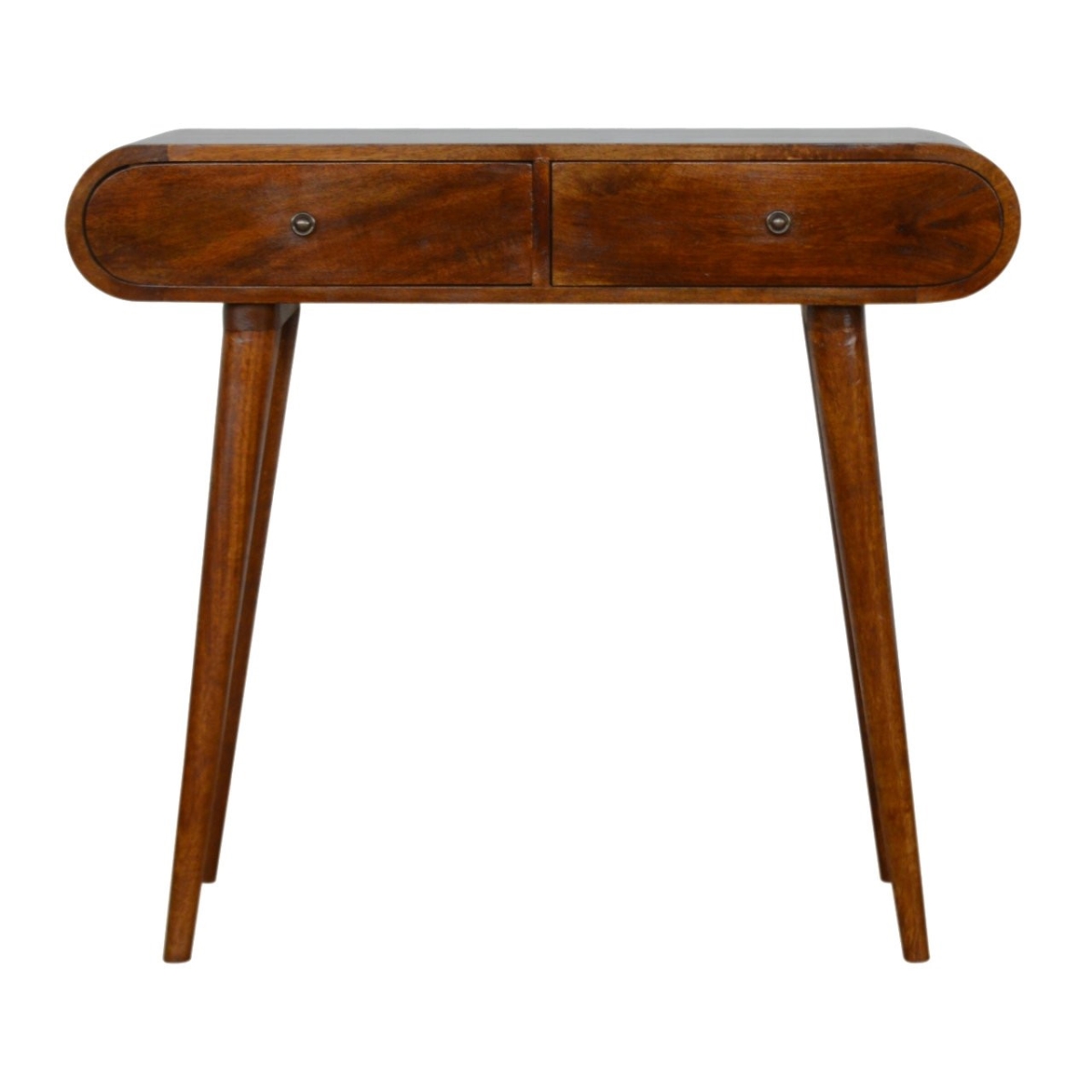 719146 35 in. Chestnut Solid Wood Console Table with Two Drawers