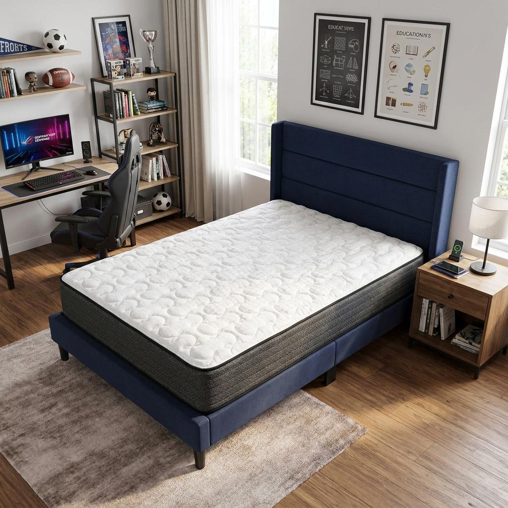 746934 10 in. Twin Size Foam Firm Hybrid Mattress