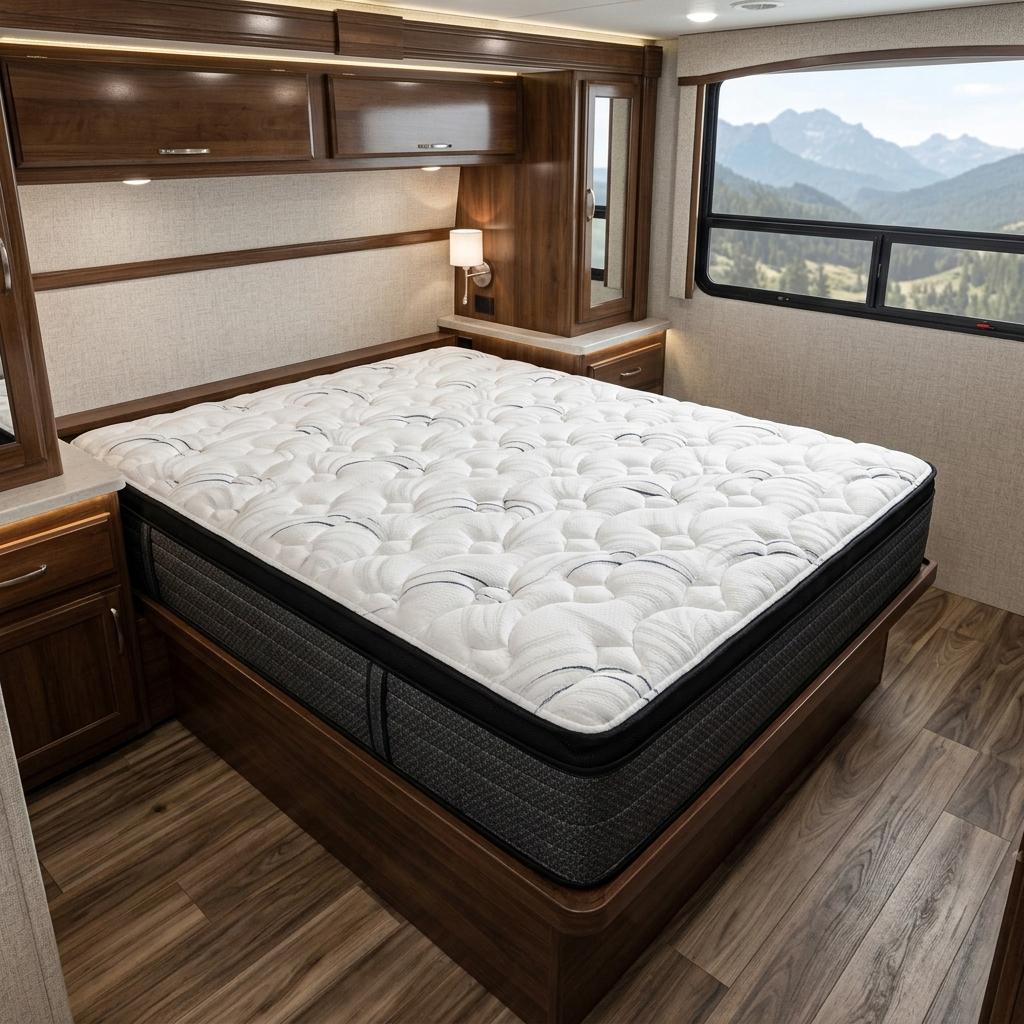 746856 12 in. RV King Size Foam Plush Euro Top Hybrid Mattress - 72 x 80 in.