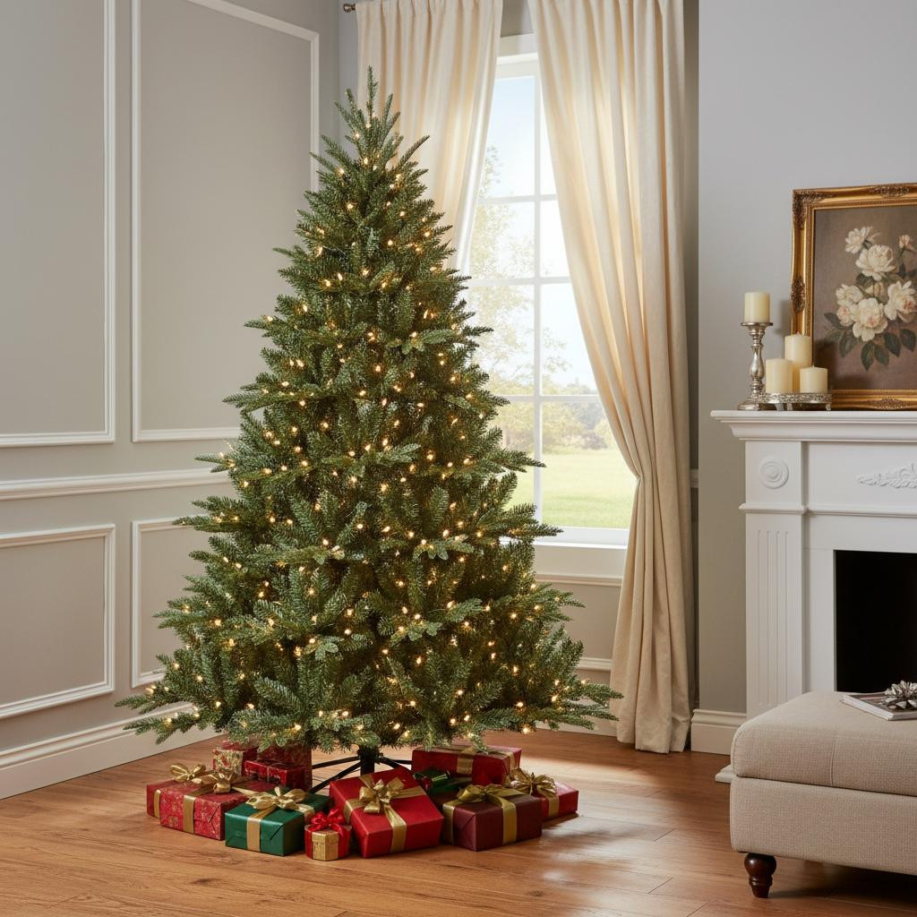 713075 7.5 ft. Pre Lit Full Pine Christmas Tree
