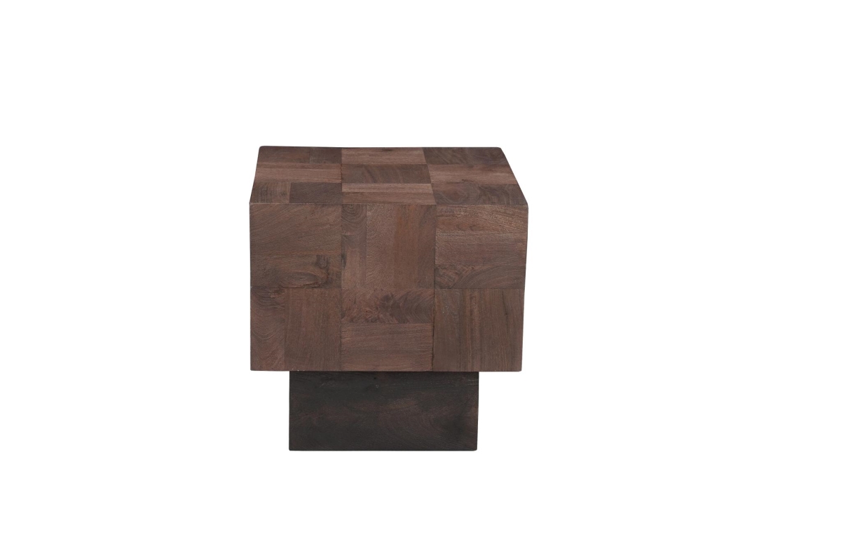 521952 22 in. Black & Brown Solid Wood Square End Table