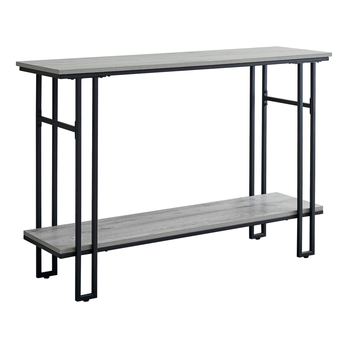 376511 48 in. Rectangular Metal Hall Console Accent Table, Grey & Black