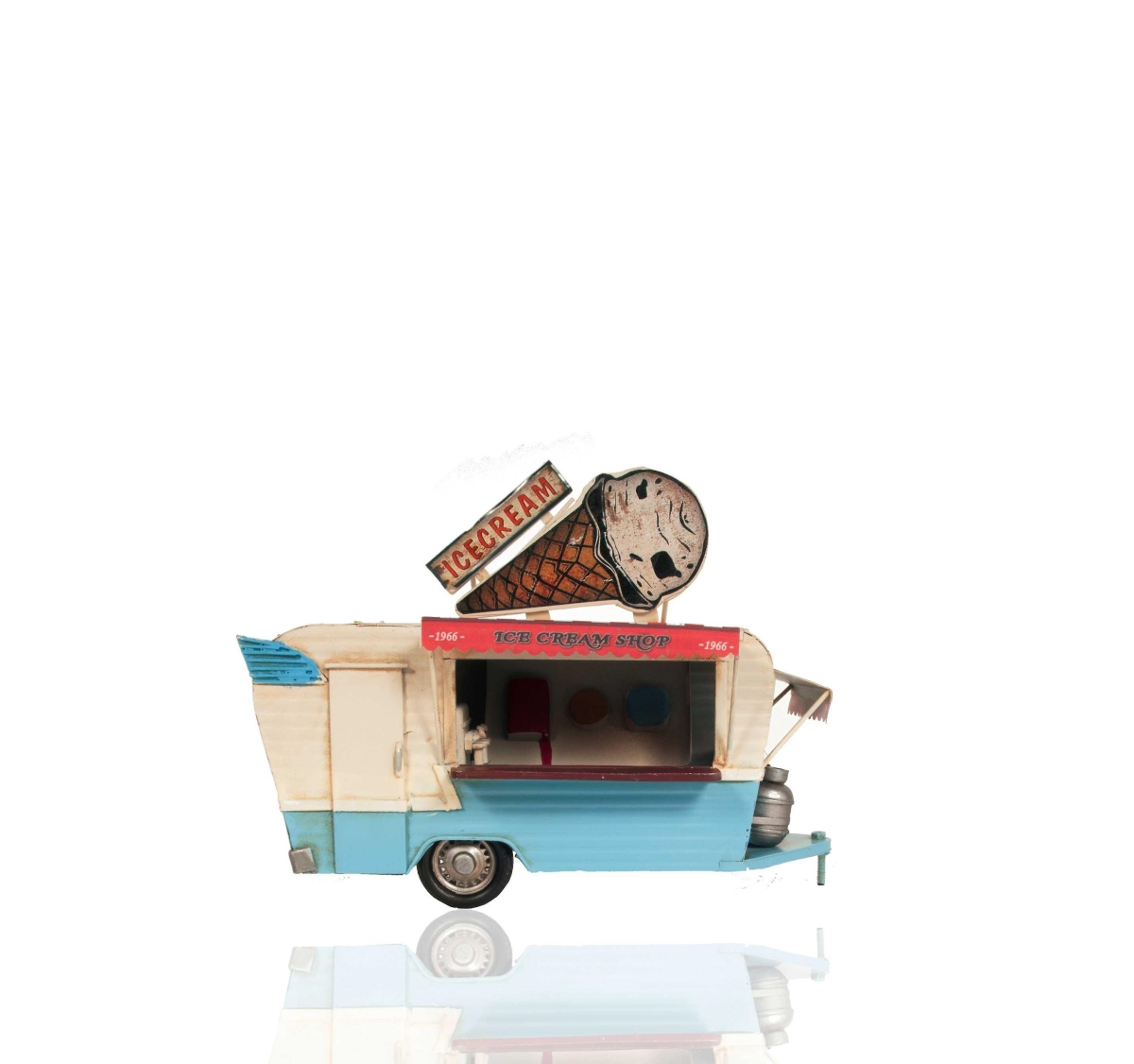 Ice Cream Trailer Metal Model, Multi Color