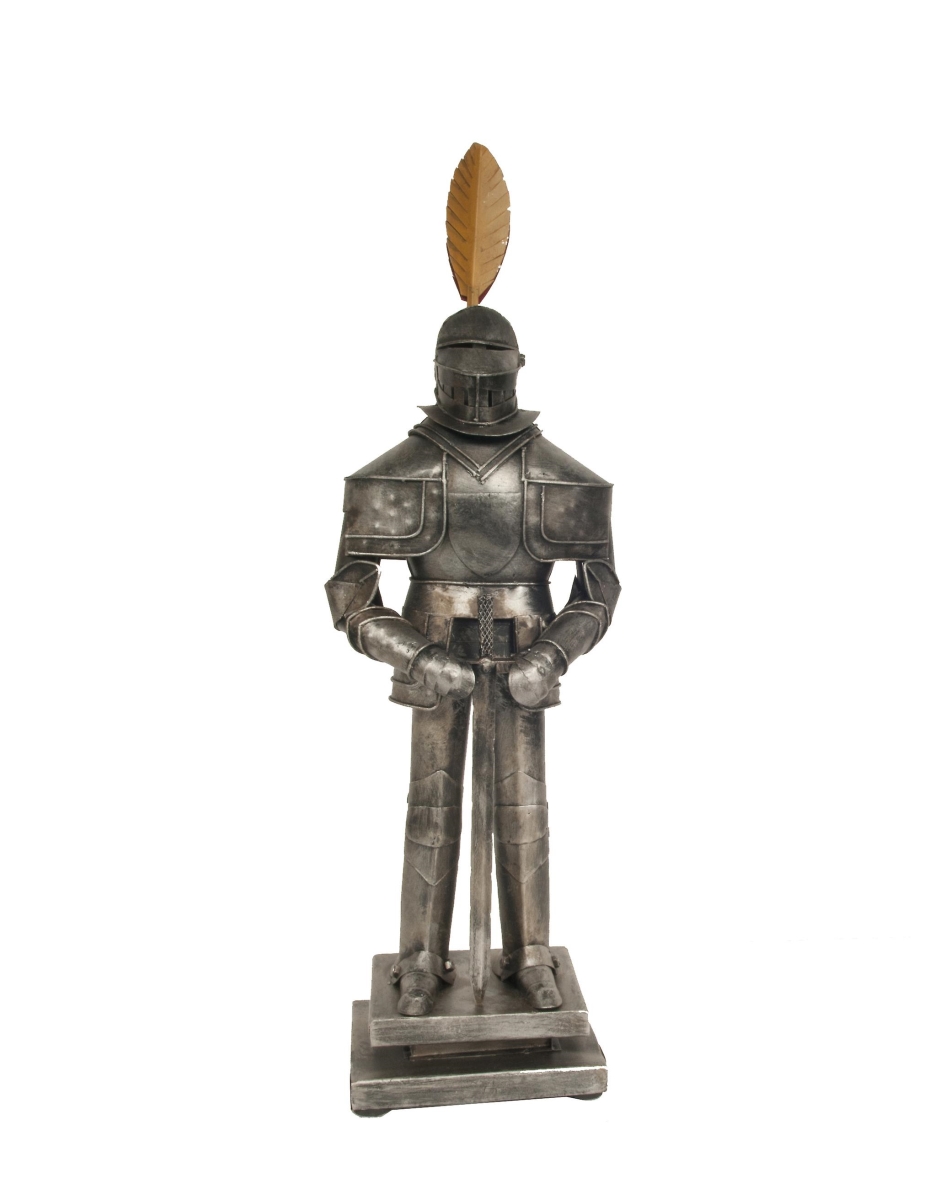 Medieval Armor Suit - Silver - 21 inches - Handmade Tin Decor