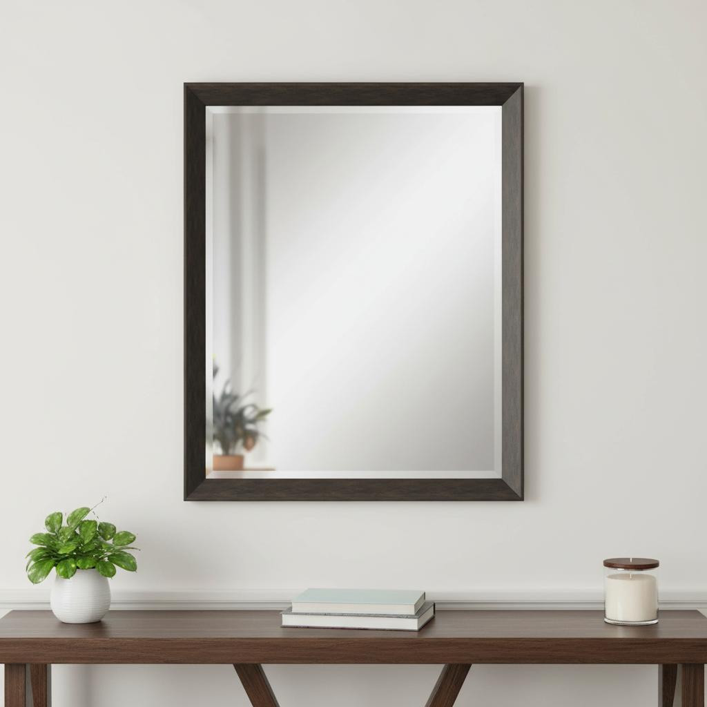 632836 44 in. Dark Brown Framed Accent Mirror