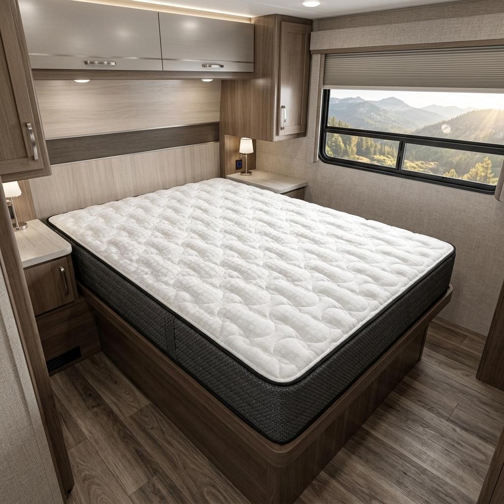 746953 10 in. RV King Size Foam Medium Hybrid Mattress - 72 x 80 in.