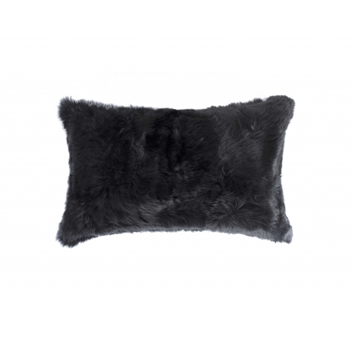 Picture of HomeRoots 358161 5 x 12 x 20 in. 100 Percent Natural Rabbit Fur Black Pillow