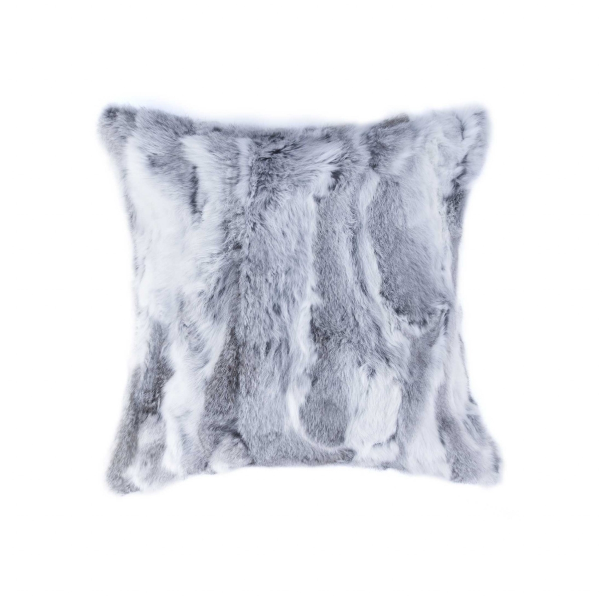 Picture of HomeRoots 358157 5 x 18 x 18 in. 100 Percent Natural Rabbit Fur Grey Pillow