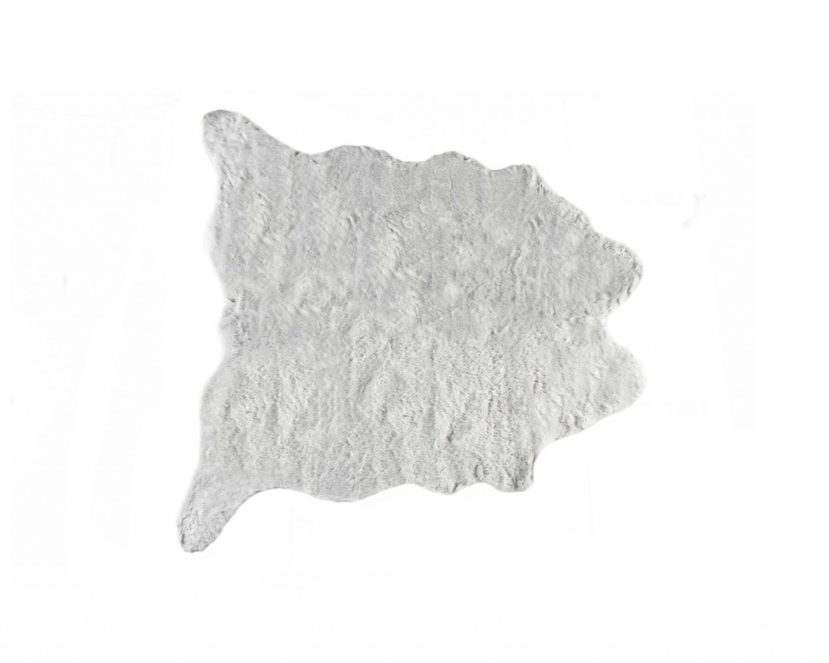 0.8 x 90 x 63 in. Acrylic Plush, Polyester Grey Rug