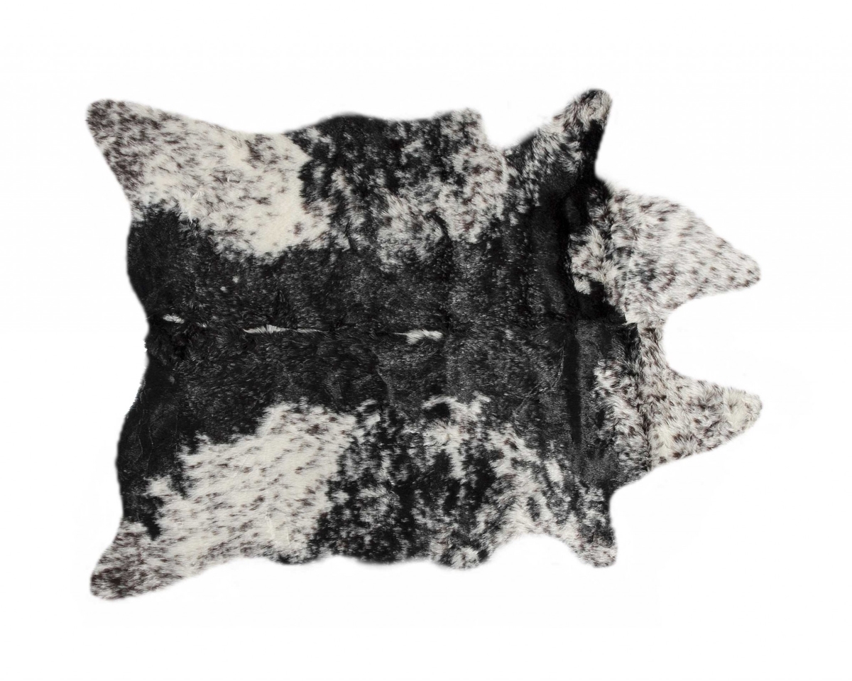 0.8 x 60 x 51 in. Acrylic Plush, Polyester S-P Black & White Rug