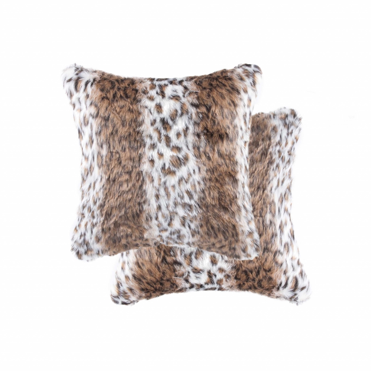 Picture of HomeRoots 358149 18 x 18 x 5 in. Acrylic Plush&#44; Polyester & Polyfill Lynx Pillow - Pack of 2