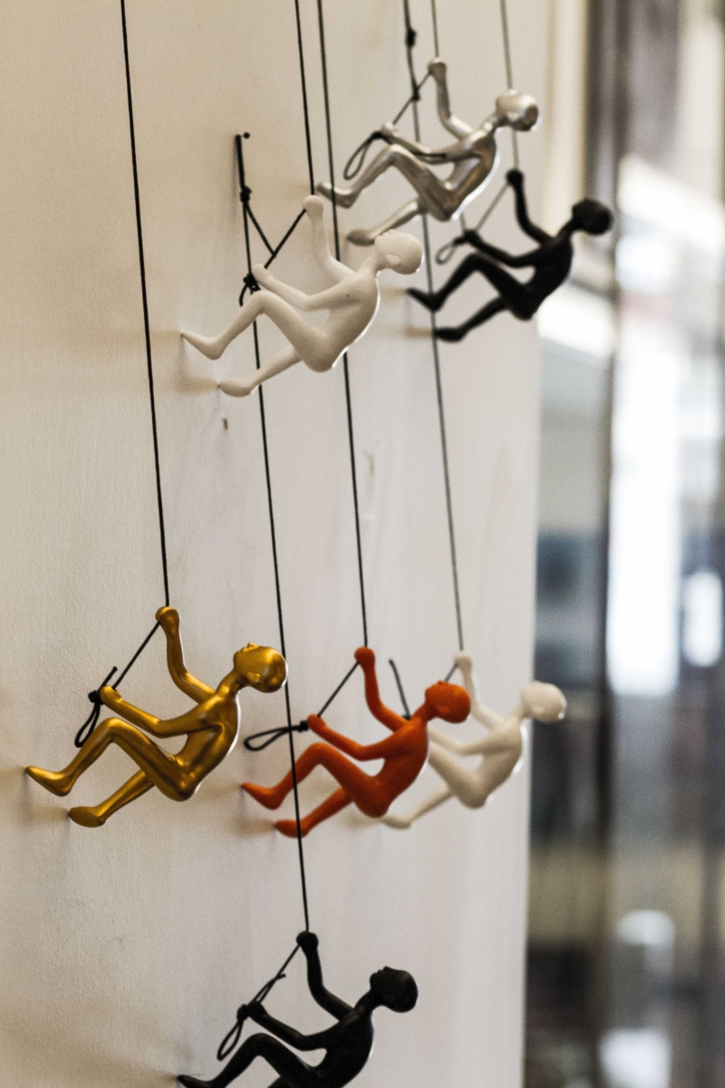 6 x 3 x 3 in. Resin Gold Climbing Man