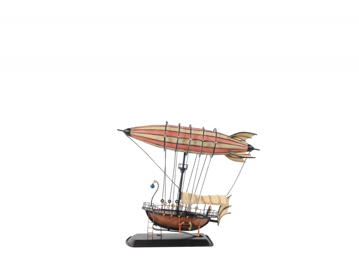 Picture of HomeRoots 376333 Steampunk Metal Airship Model with Crows Nest&#44; Multi Color&#44; Matte