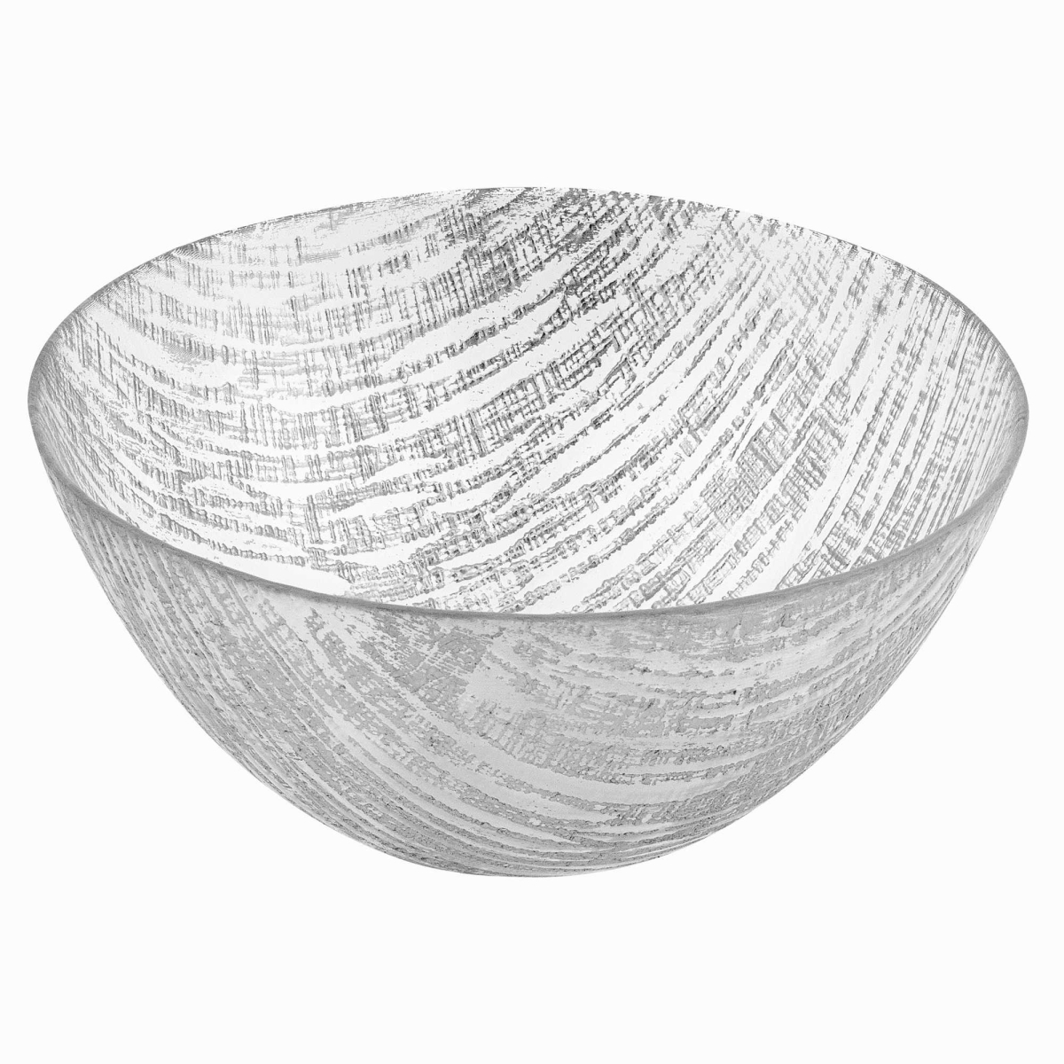Picture of HomeRoots 375851 8 in. Hand Crafted Glass Silver Accent Salad or Serving Bowl