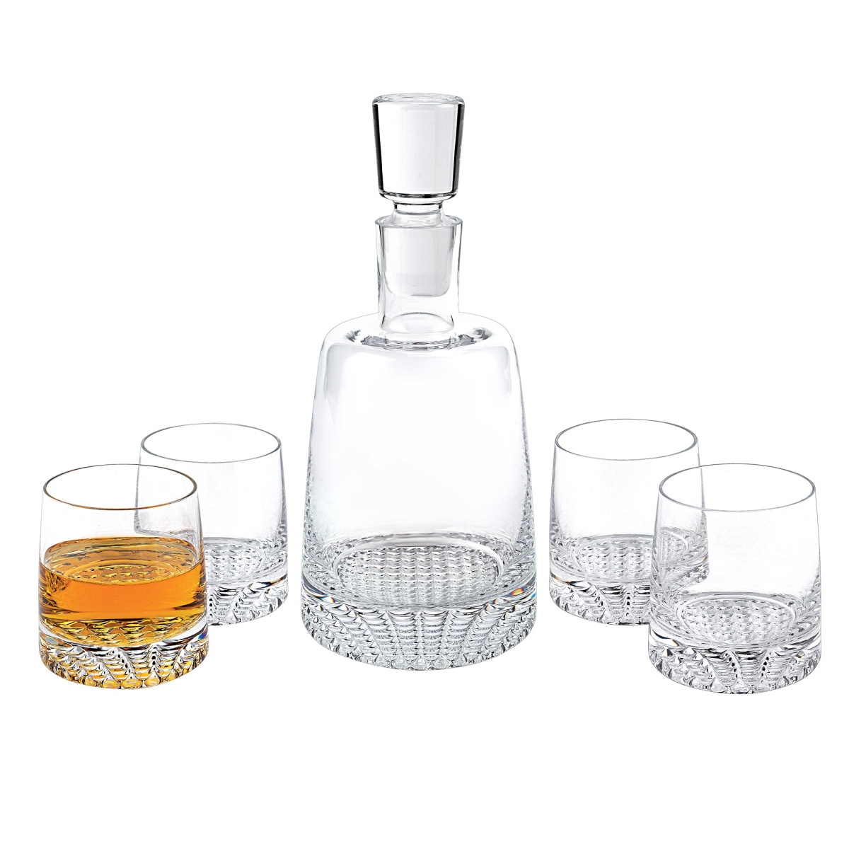 Picture of HomeRoots 376142 Mouth Blown European Crystal Whiskey Set, 5 Piece