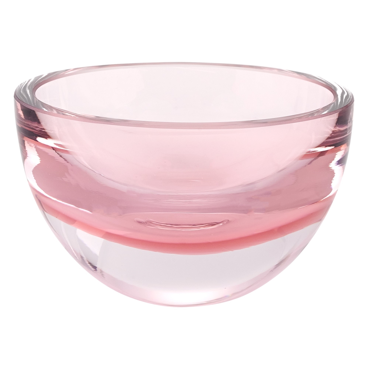 Picture of HomeRoots 375803 6 in. Mouth Blown European Made  Pink Crystal Bowl