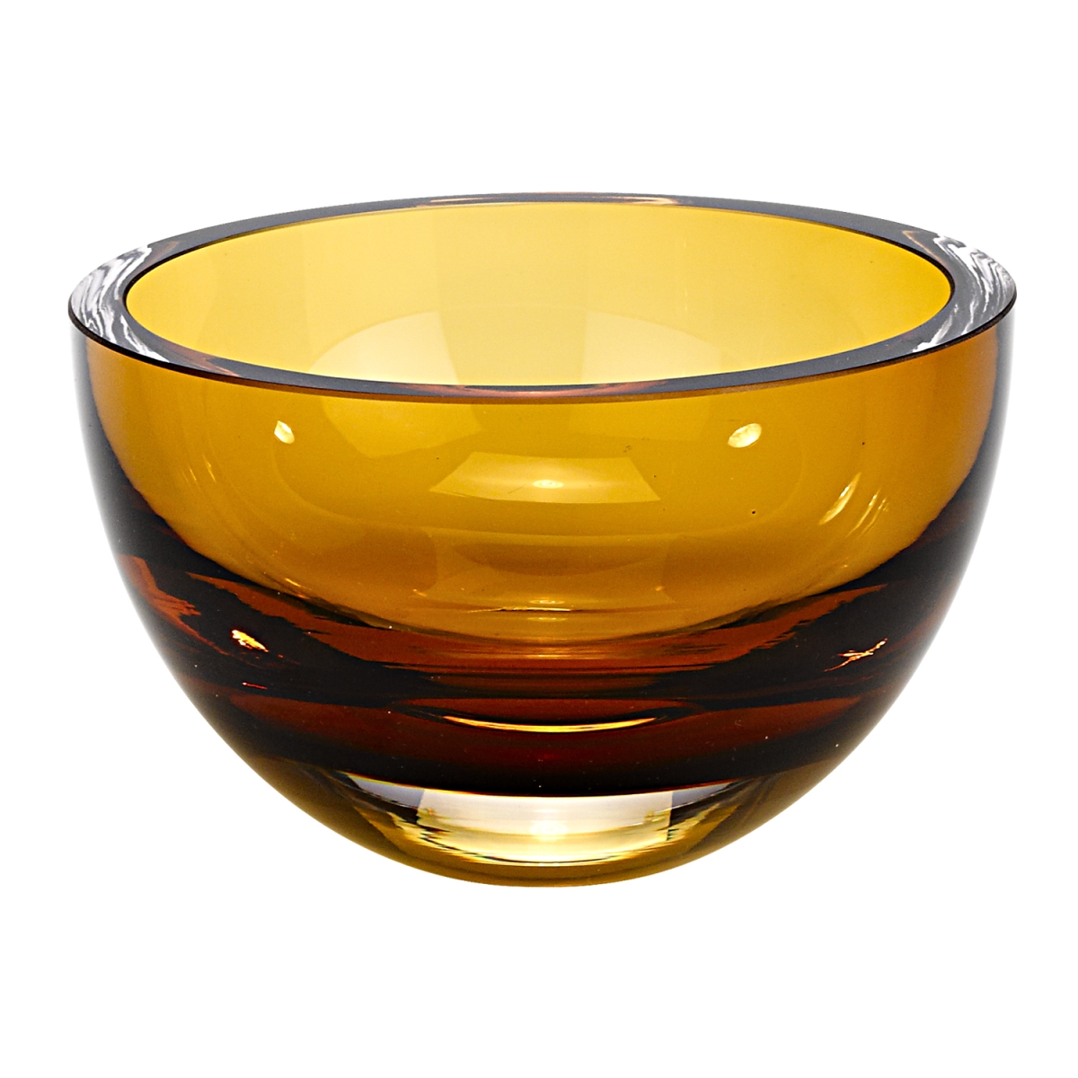 Picture of HomeRoots 375799 6 in. Mouth Blown European Made  Amber Crystal Bowl