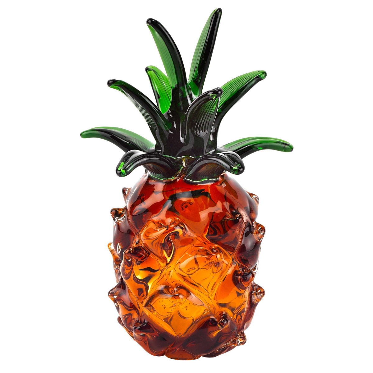 10 in. Mouth Blown Pineapple Art Glass