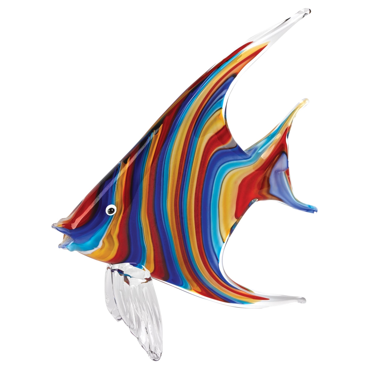 8 in. Mouth Blown Rainbow Tropical Fish Art Glass