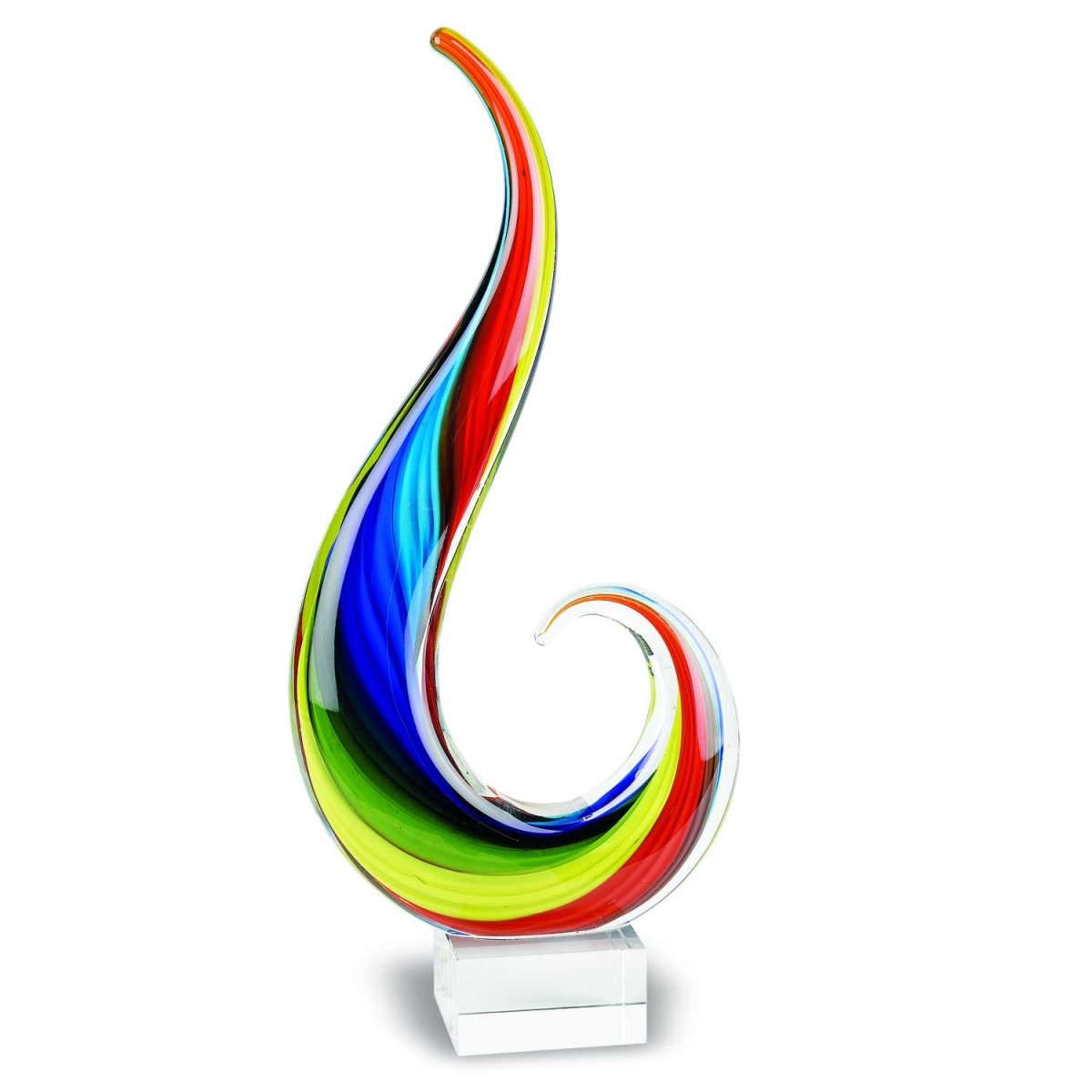16 in. Multicolor Art Glass Centerpiece
