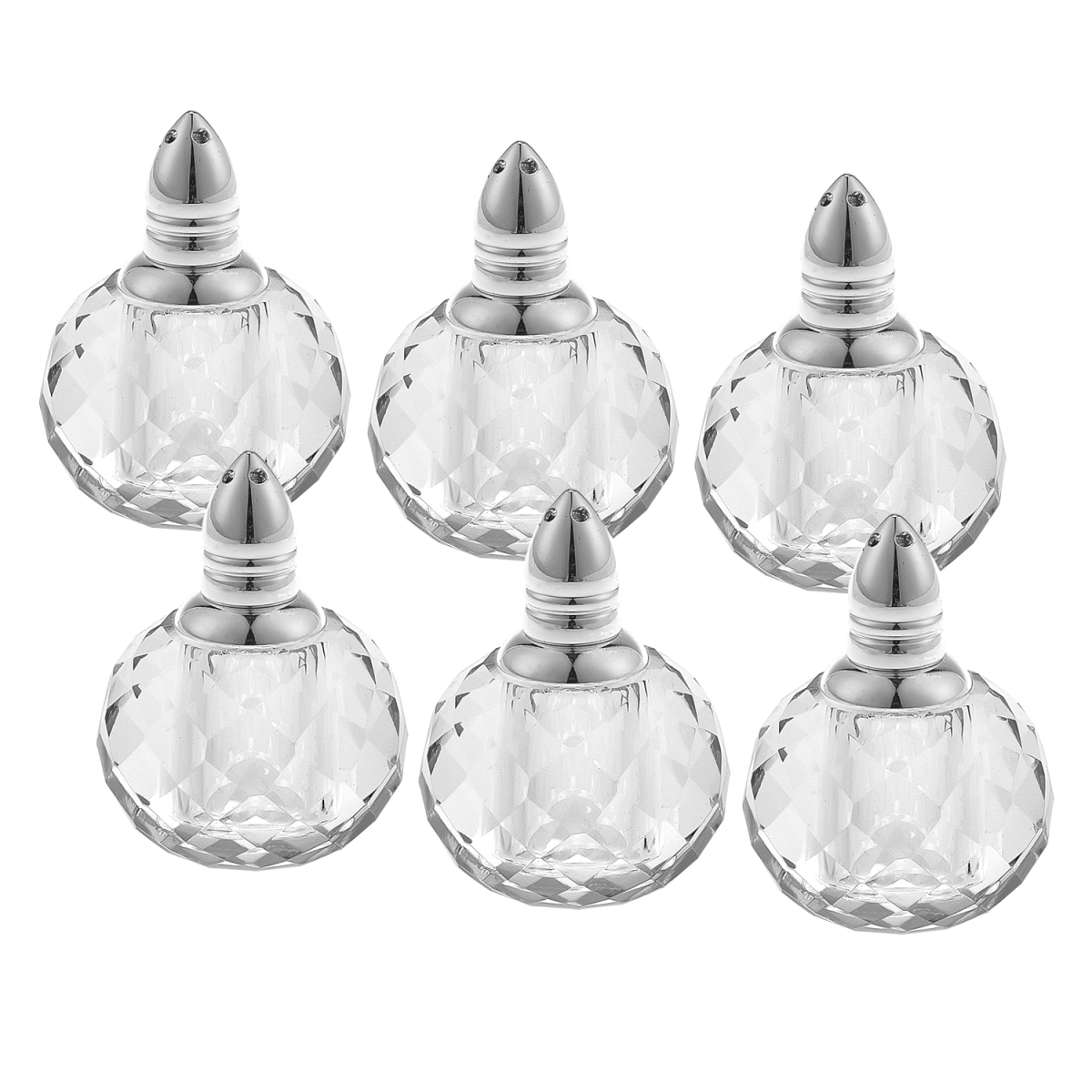 Picture of HomeRoots 375762 Individual Silver Crystal Zendra Design Salt & Peppers - Gift Boxed 6 Piece Set