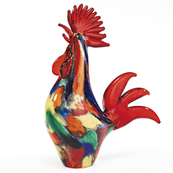 Home Roots 376079 11 in. Artistic Glass Rooster Figurine, Multi Color -  MEWE