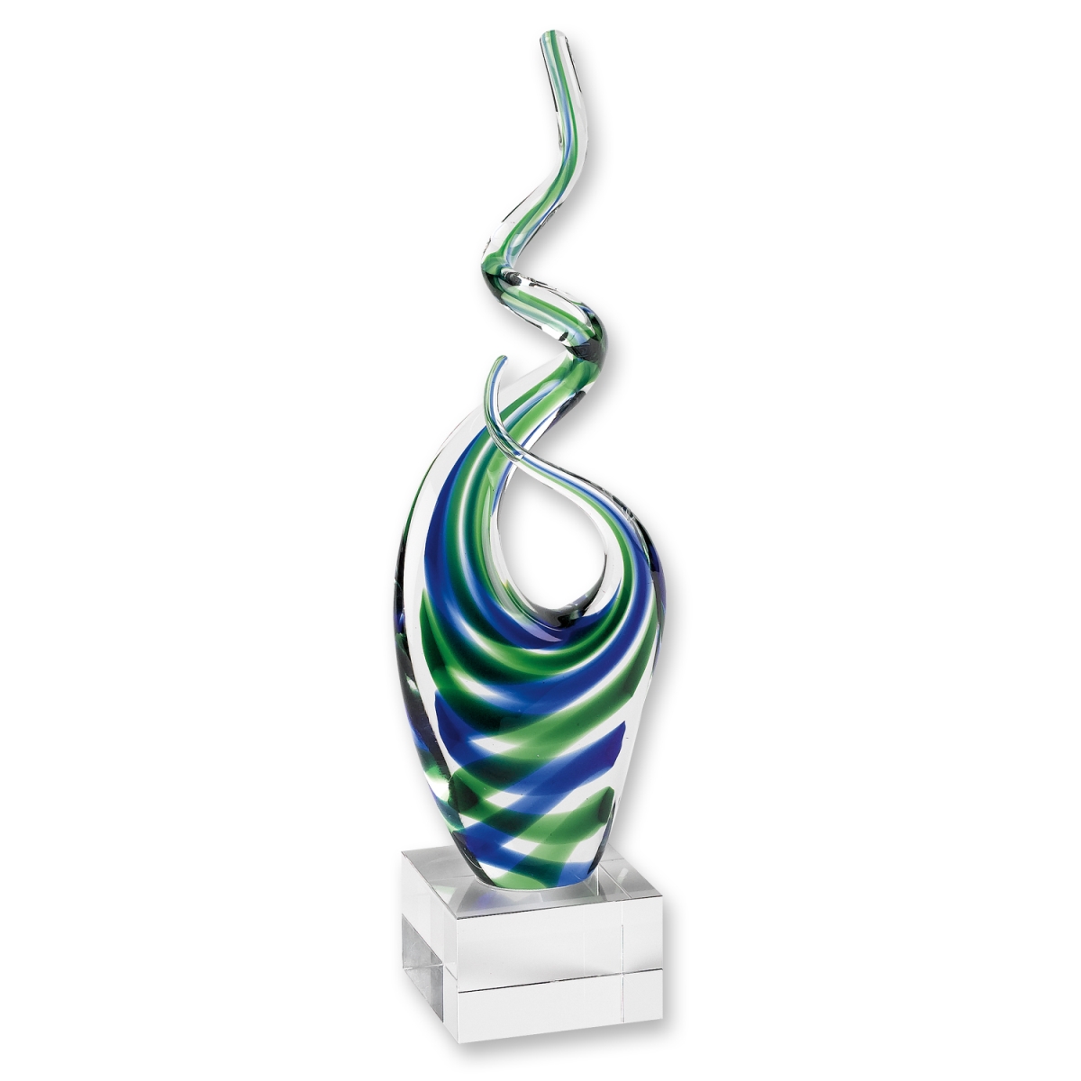 14 in. Multicolor Glass Art Glass Centerpiece