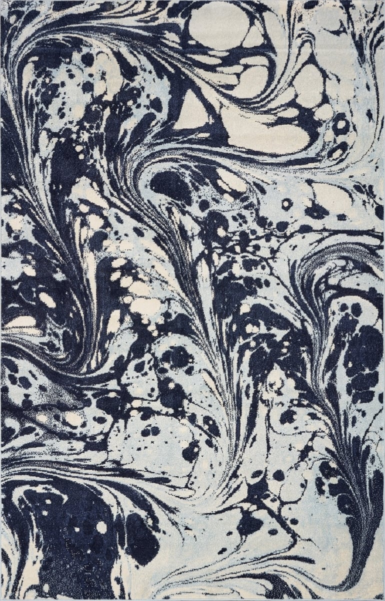 79 x 114 in. Blue Polypropylene Rug