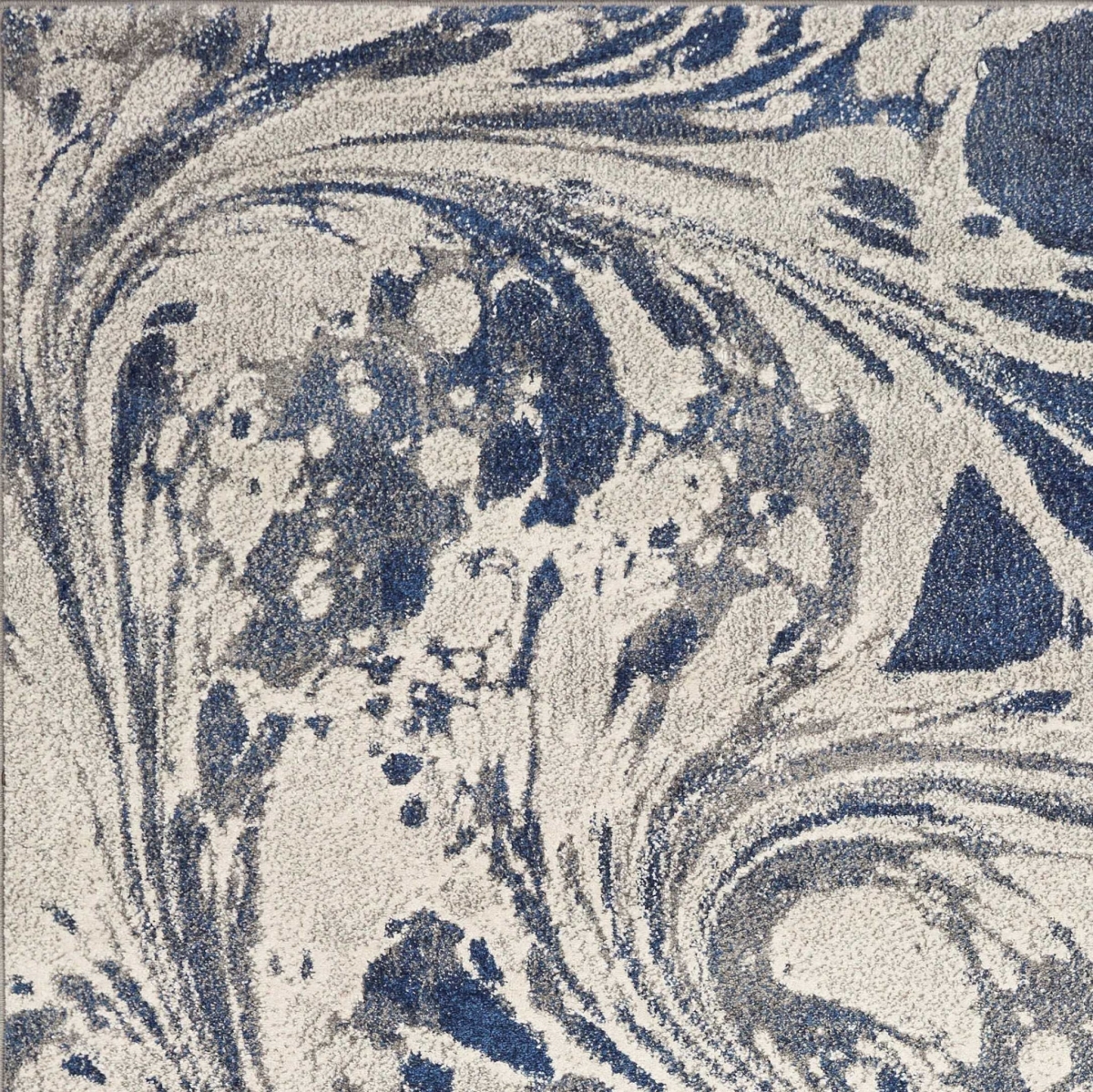 79 x 114 in. Polypropylene Abstract Marble Design Indoor Area Rug - Grey