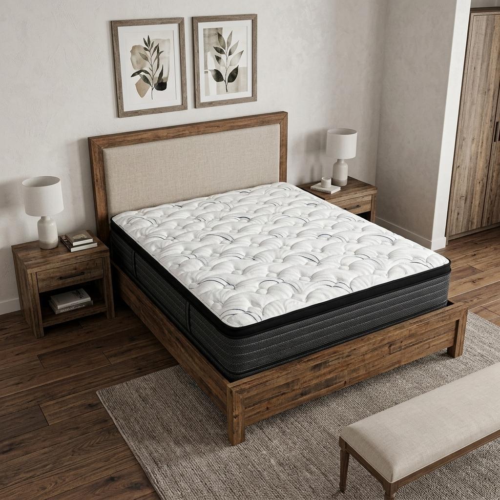 746854 12 in. King Size Foam Plush Euro Top Hybrid Mattress