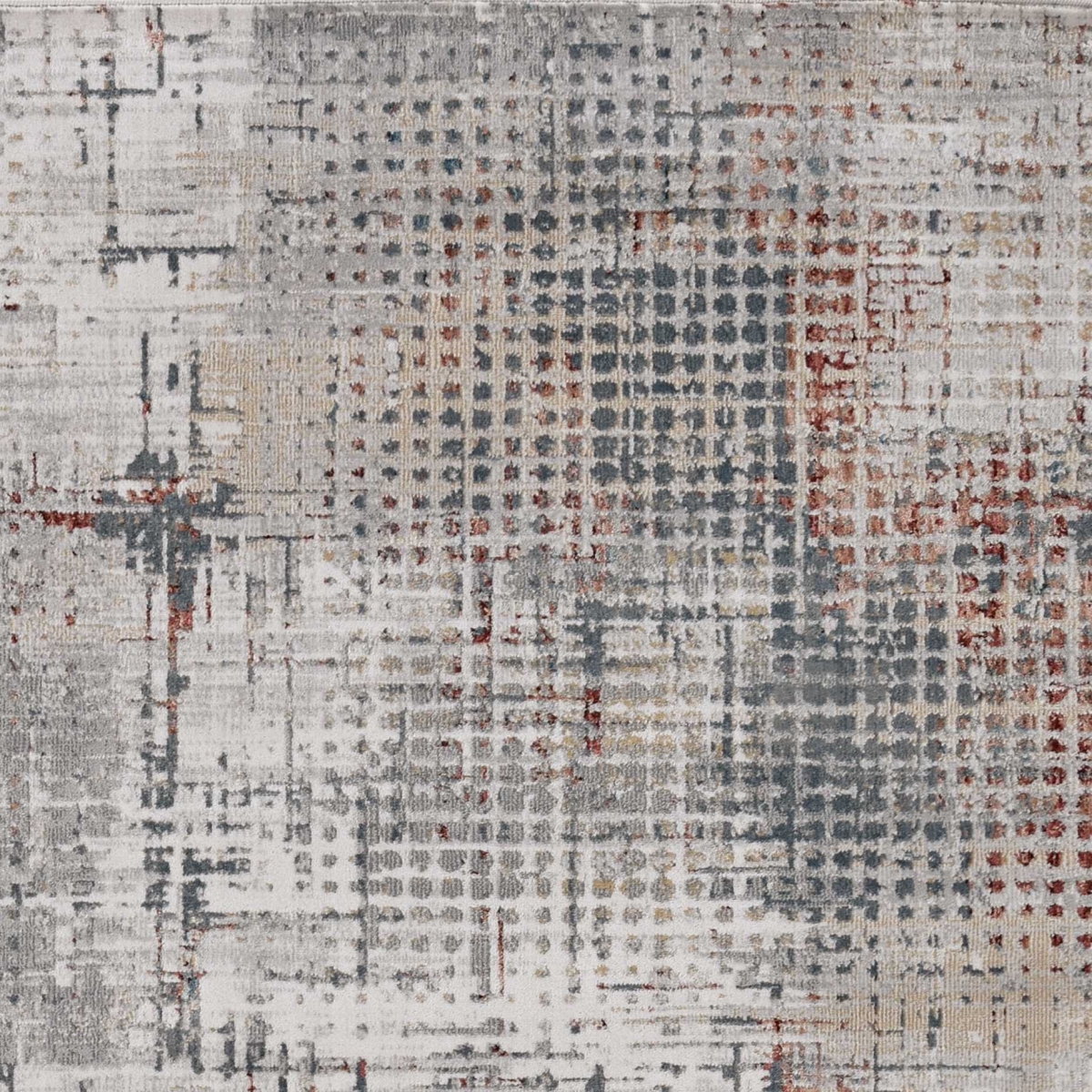 374876 39 x 55 in. Grey or Brick Polypropylene & Polyester Rug