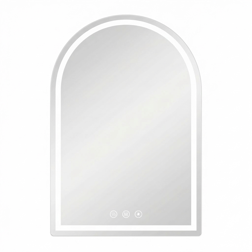 723816 28 in. Arch Lighted Frameless Bathroom Vanity Mirror
