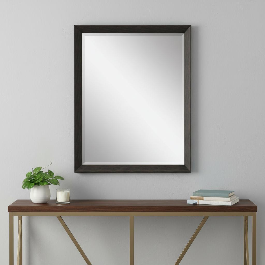 632834 32 in. Dark Brown Framed Accent Mirror