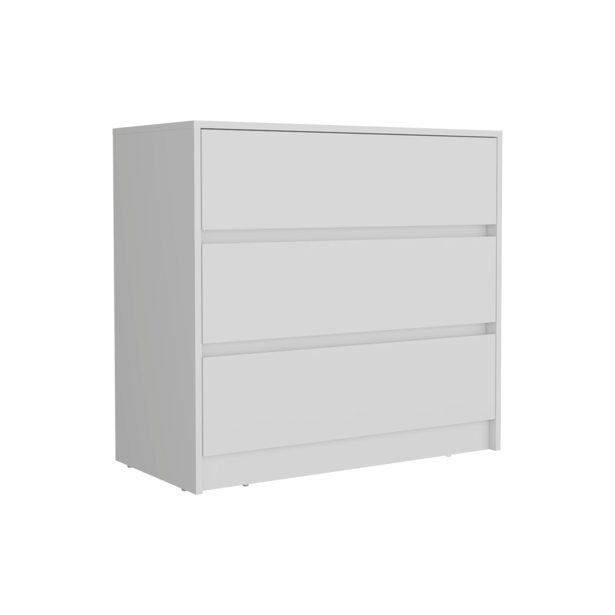 518177 33 in. White Wood Three Drawer Dresser