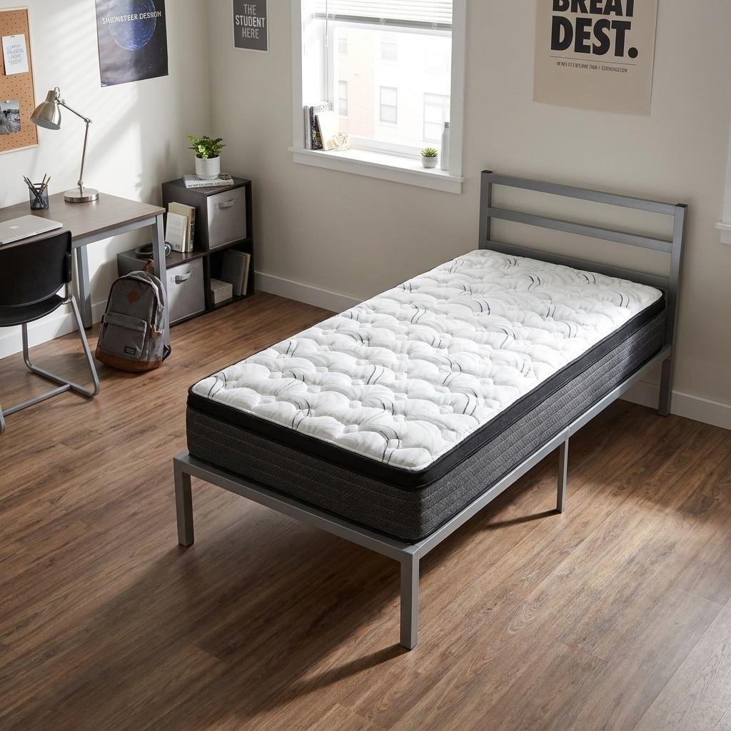 746848 12 in. Twin Extra Large Foam Plush Euro Top Hybrid Mattress